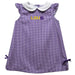 LSU Shreveport LSUS Pilots Embroidered Purple Gingham A Line Dress