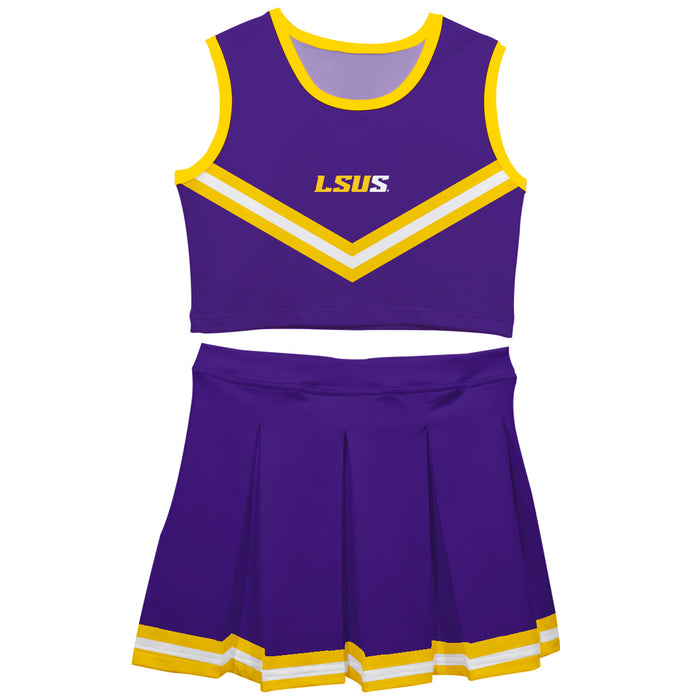LSU Shreveport LSUS Pilots Vive La Fete Game Day Purple Sleeveless Cheerleader Set