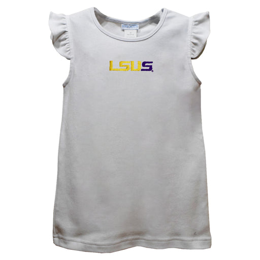 LSU Shreveport LSUS Pilots Embroidered White Knit Angel Sleeve