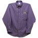 LSU Shreveport LSUS Pilots Embroidered Purple Gingham Long Sleeve Button Down Shirt
