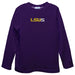 LSU Shreveport LSUS Pilots Embroidered Purple Long Sleeve Boys Tee Shirt
