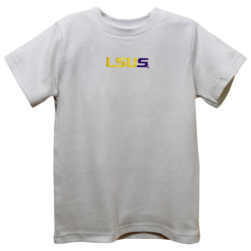 LSU Shreveport LSUS Pilots Embroidered White Short Sleeve Boys Tee Shirt