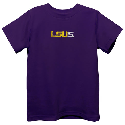 LSU Shreveport LSUS Pilots Embroidered Purple knit Short Sleeve Boys Tee Shirt