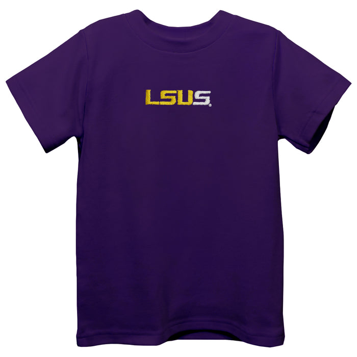 LSU Shreveport LSUS Pilots Embroidered Purple knit Short Sleeve Boys Tee Shirt