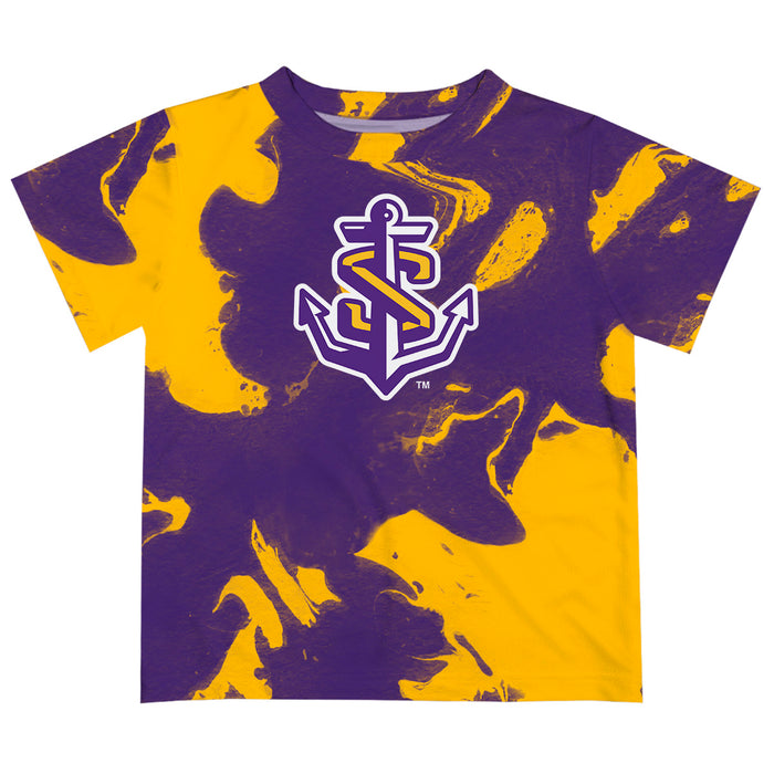 LSU Shreveport LSUS Pilots Vive La Fete Marble Boys Game Day Purple Short Sleeve Tee