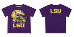 Louisiana State Tigers Original Dripping Football Helmet Purple T-Shirt by Vive La Fete - Vive La Fête - Online Apparel Store