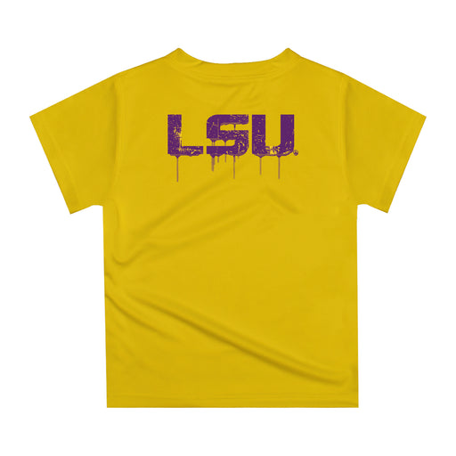 Louisiana State Tigers Original Dripping Football Helmet Gold T-Shirt by Vive La Fete - Vive La Fête - Online Apparel Store