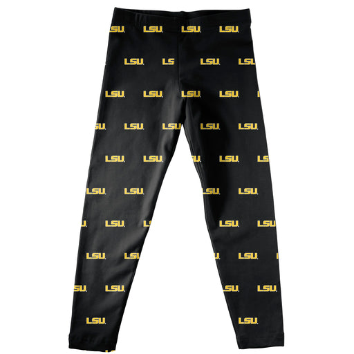 LSU Tigers Repeat Logo Black Leggings - Vive La Fête - Online Apparel Store