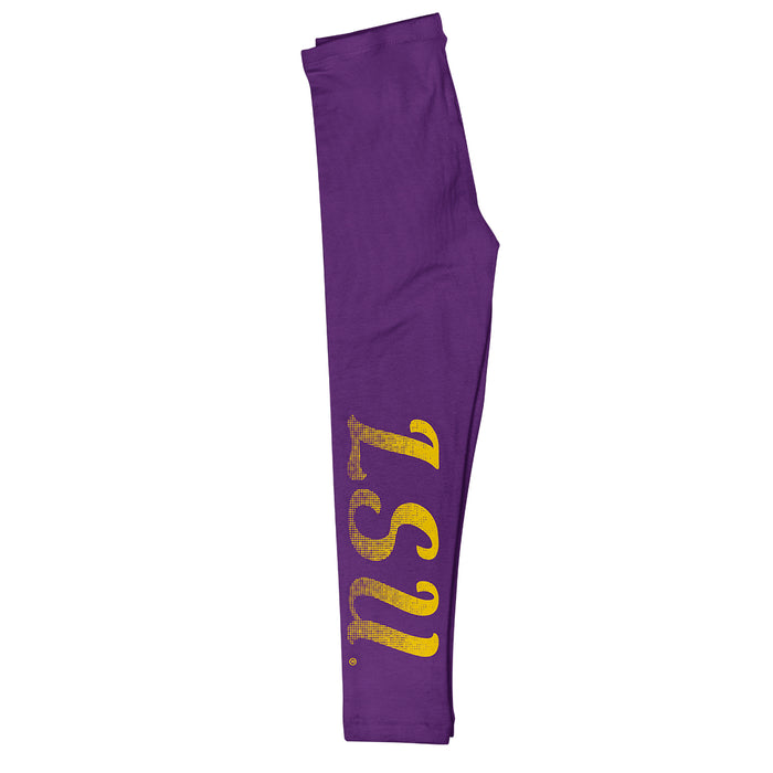 LSU Tigers Solid Purple Leggings With Gold Logo - Vive La Fête - Online Apparel Store