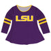 LSU Tigers Big Logo Purple Stripes Long Sleeve Girls Laurie Top - Vive La Fête - Online Apparel Store