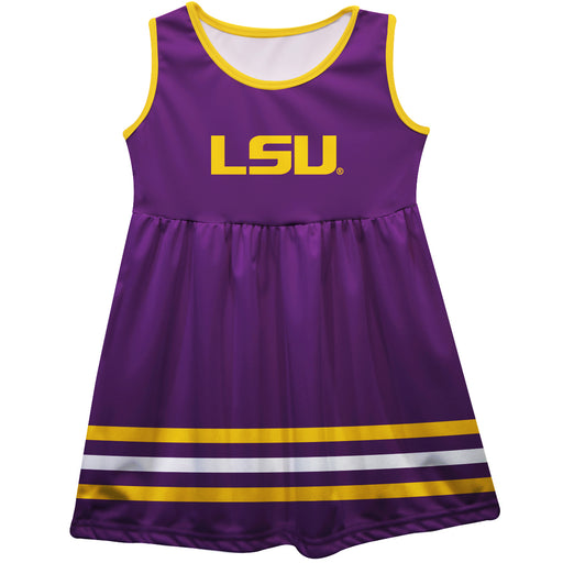 LSU Tigers Purple Sleeveless Tank Dress With Gold Stripes - Vive La Fête - Online Apparel Store