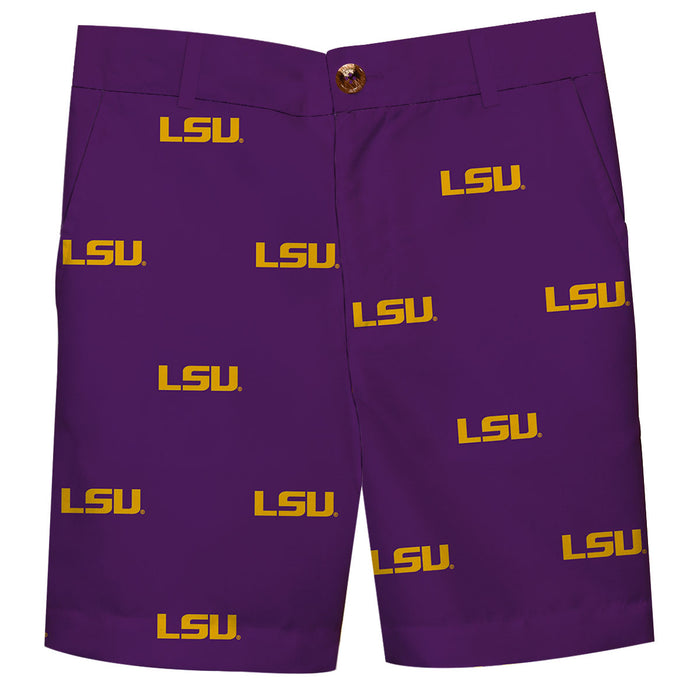 LSU Tigers All Over Purple Print Structured Short - Vive La Fête - Online Apparel Store