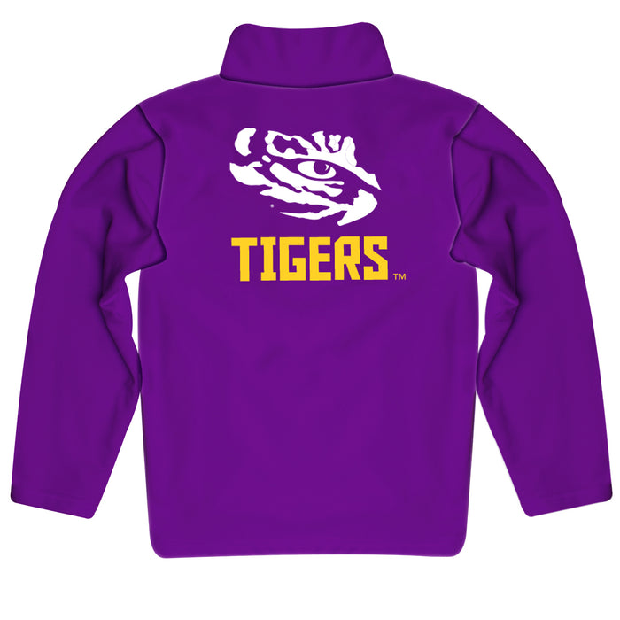 LSU Tigers Purple Fleece Long Sleeve Quarter Zip Pull Over - Vive La Fête - Online Apparel Store