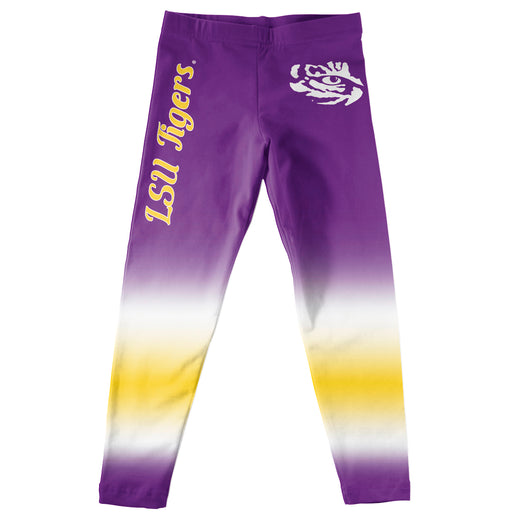 LSU Tigers Purple And Gold Stripes Degrade Leggings - Vive La Fête - Online Apparel Store