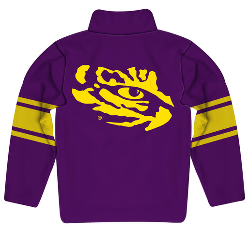 LSU Stripes Purple Long Sleeve Quarter Zip Sweatshirt - Vive La Fête - Online Apparel Store