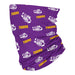 LSU Tigers All Over Logo Purple Neck Gaiter - Vive La Fête - Online Apparel Store