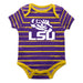 LSU Stripe Purple and Gold Boys Onesie Short Sleeve - Vive La Fête - Online Apparel Store