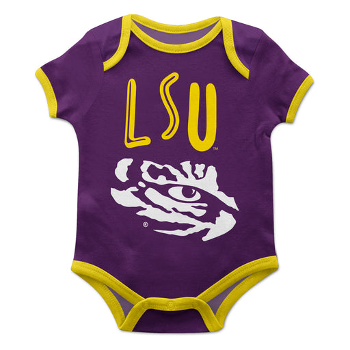 LSU Purple Solid Short Sleeve Onesie - Vive La Fête - Online Apparel Store