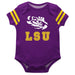 LSU Tigers Purple Short Sleeve Onesie With Gold Stripes - Vive La Fête - Online Apparel Store
