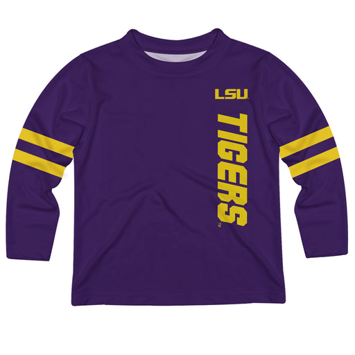 LSU Tigers Stripes Purple Long Sleeve Tee Shirt - Vive La Fête - Online Apparel Store