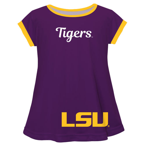 LSU Tigers Big Logo Purple Short Sleeve Girls Laurie Top - Vive La Fête - Online Apparel Store