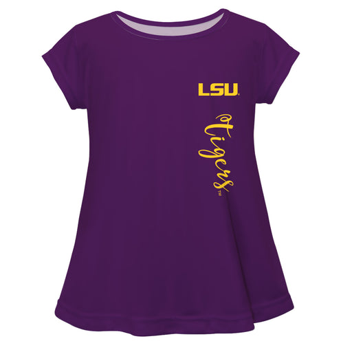 LSU Tigers Tigers Purple Solid Short Sleeve Girls Laurie Top - Vive La Fête - Online Apparel Store