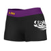 LSU Tigers Vive La Fete Game Day Logo on Thigh and Waistband Black & Purple Women Yoga Booty Workout Shorts 3.75 Inseam