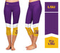 LSU Tigers Vive La Fete Game Day Collegiate Leg Color Block Youth Purple Gold Capri Leggings - Vive La Fête - Online Apparel Store
