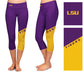 LSU Tigers Vive La Fete Game Day Collegiate Leg Color Block Youth Purple Gold Capri Leggings - Vive La Fête - Online Apparel Store