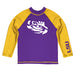 LSU Tigers Vive La Fete Purple and Gold Long Sleeve Raglan Rashguard 