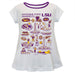LSU Tigers Hand Sketched Vive La Fete Impressions Artwork White Short Sleeve Top