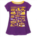 LSU Tigers Hand Sketched Vive La Fete Impressions Artwork Yellow Short Sleeve Top