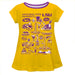 LSU Tigers Hand Sketched Vive La Fete Impressions Artwork Purple Short Sleeve Top