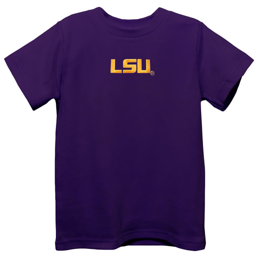LSU Tigers Embroidered Purple Short Sleeve Boys Tee Shirt