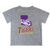 LSU Tigers Vive La Fete State Map Gray Short Sleeve Tee Shirt