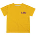 LSU Tigers Hand Sketched Vive La Fete Impressions Artwork Boys Yellow Short Sleeve Tee Shirt