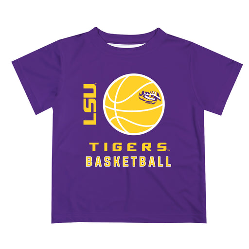LSU Tigers Vive La Fete Basketball V1 Purple Short Sleeve Tee Shirt