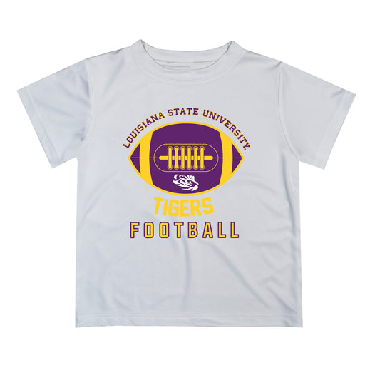 LSU Tigers Vive La Fete Football V2 White Short Sleeve Tee Shirt