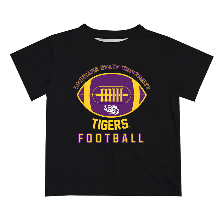 LSU Tigers Vive La Fete Football V2 Black Short Sleeve Tee Shirt