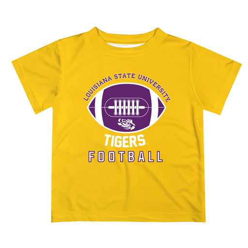 LSU Tigers Vive La Fete Football V2 Gold Short Sleeve Tee Shirt
