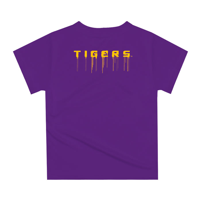 LSU Tigers Dripping Basketball Purple T-Shirt by Vive La Fete - Vive La Fête - Online Apparel Store