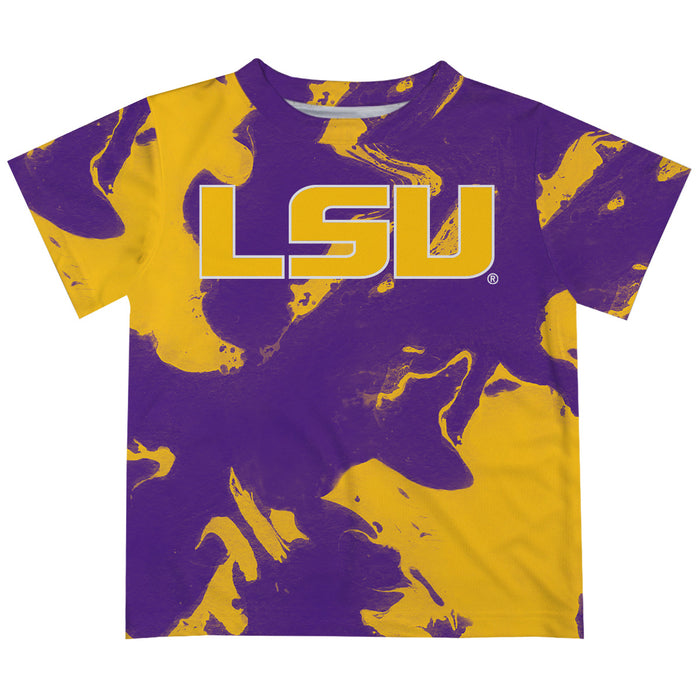 LSU Tigers Vive La Fete Marble Boys Game Day Purple Short Sleeve Tee