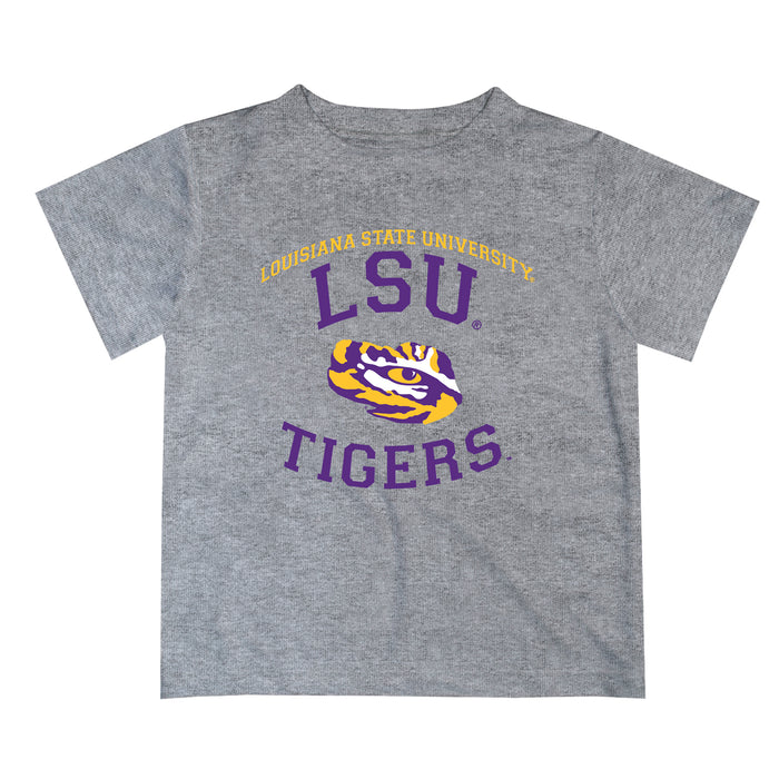 LSU Tigers Vive La Fete Boys Game Day V1 Gray Short Sleeve Tee Shirt