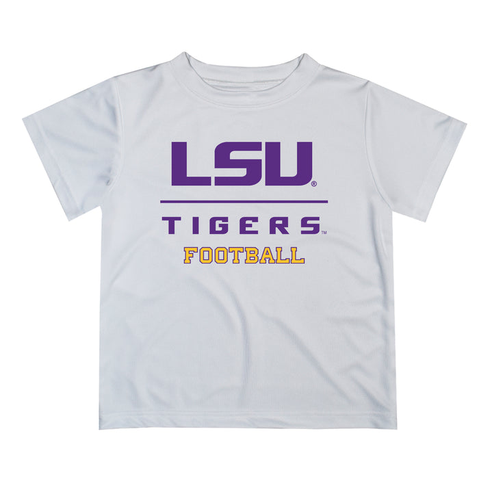 LSU Tigers Vive La Fete Football V1 White Short Sleeve Tee Shirt