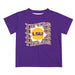LSU Tigers Vive La Fete  Purple Art V1 Short Sleeve Tee Shirt
