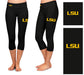 LSU Tigers Vive La Fete Game Day Collegiate Large Logo on Thigh and Waist Women Black Capri Leggings - Vive La Fête - Online Apparel Store