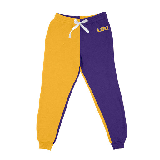 LSU Tigers Vive La Fete Color Block Womens Purple Gold Fleece Jogger