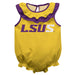 LSU Shreveport LSUS Pilots Gold Sleeveless Ruffle Onesie Logo Bodysuit by Vive La Fete