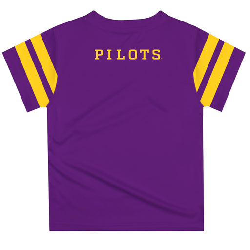 LSU Shreveport LSUS Pilots Vive La Fete Boys Game Day Purple Short Sleeve Tee with Stripes on Sleeves - Vive La Fête - Online Apparel Store
