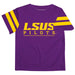 LSU Shreveport LSUS Pilots Vive La Fete Boys Game Day Purple Short Sleeve Tee with Stripes on Sleeves - Vive La Fête - Online Apparel Store